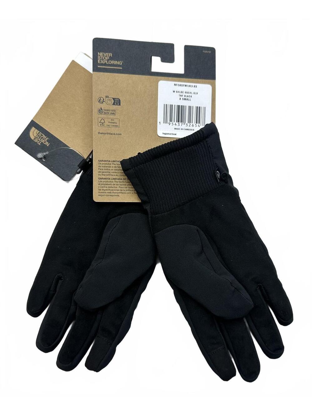 The North Face Shelbe Raschel Etip Gloves Women XS Black NWT $50